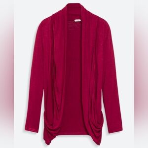 Pixley Burgundy Martina Slub Knit Open Cardigan Size Large